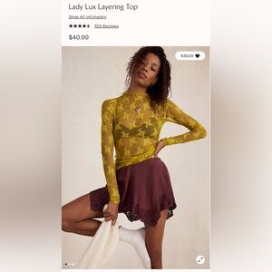 Free People Lady Lux Layering Top XL